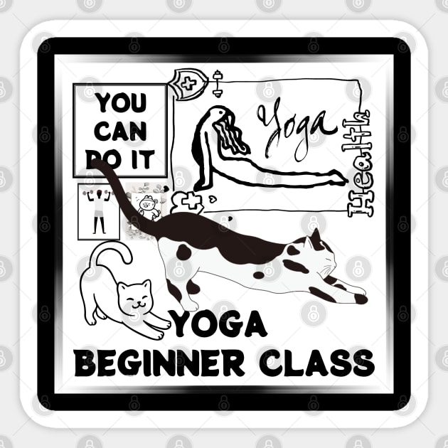 YOGA BEGINNER CLASS, HEALTH Sticker by zzzozzo